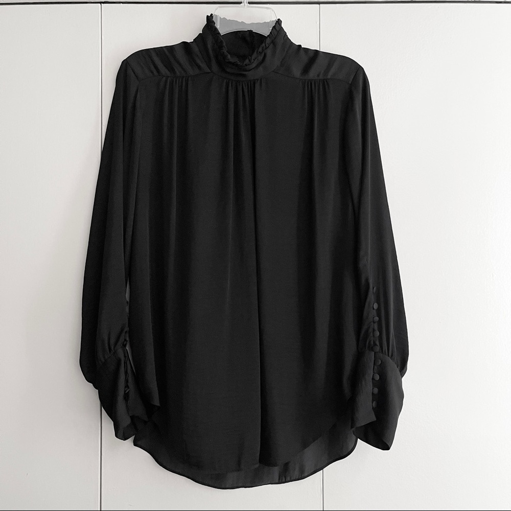 Zara black victorian style long sleeve top